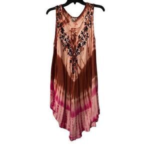 Cute Options Woman’s Pink Ombre Free flowy lightweight dress Beachy Boho Size XL